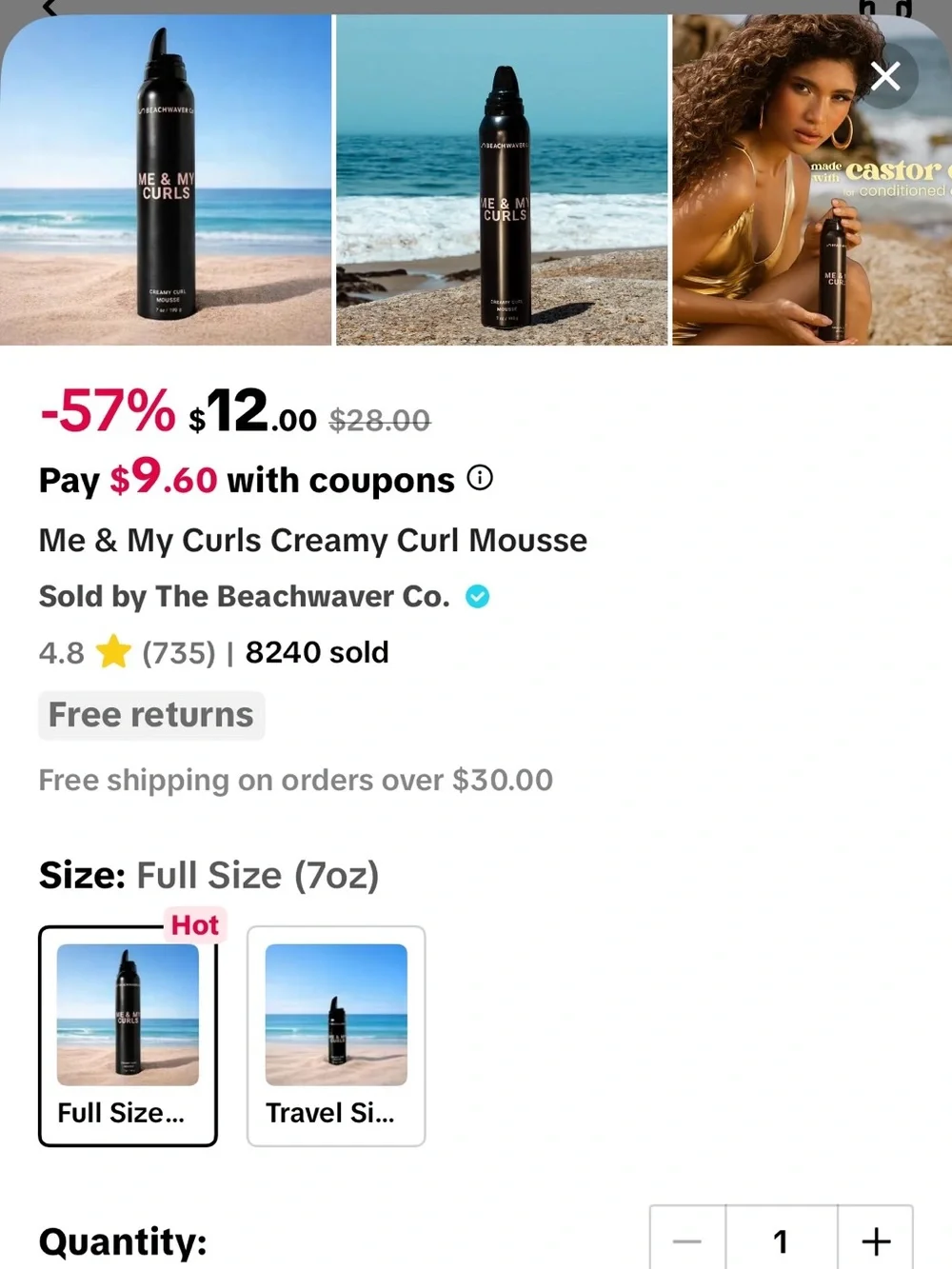 Set of 5 beachwaver me and my curls 7 oz mousse